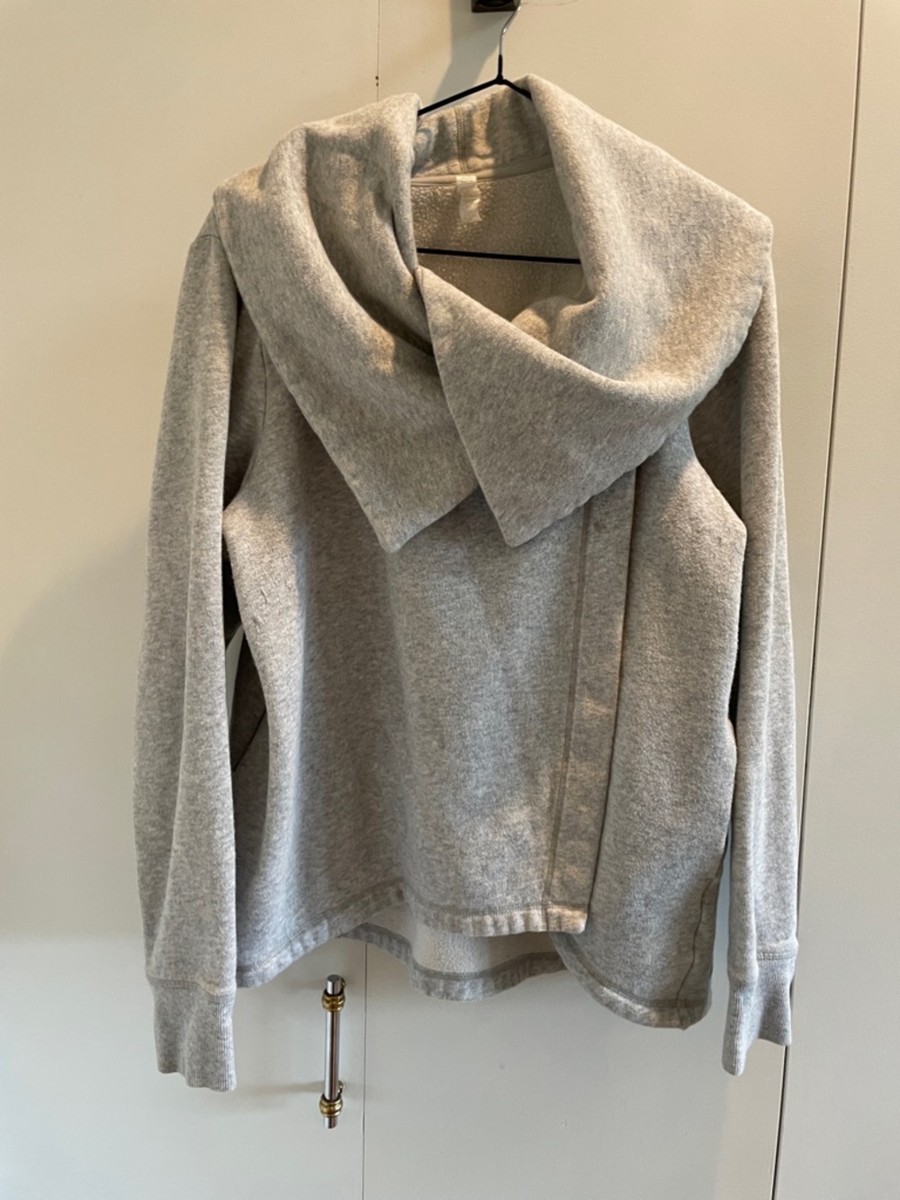 Zella Light Gray Cowl Funnel Neck Sweater